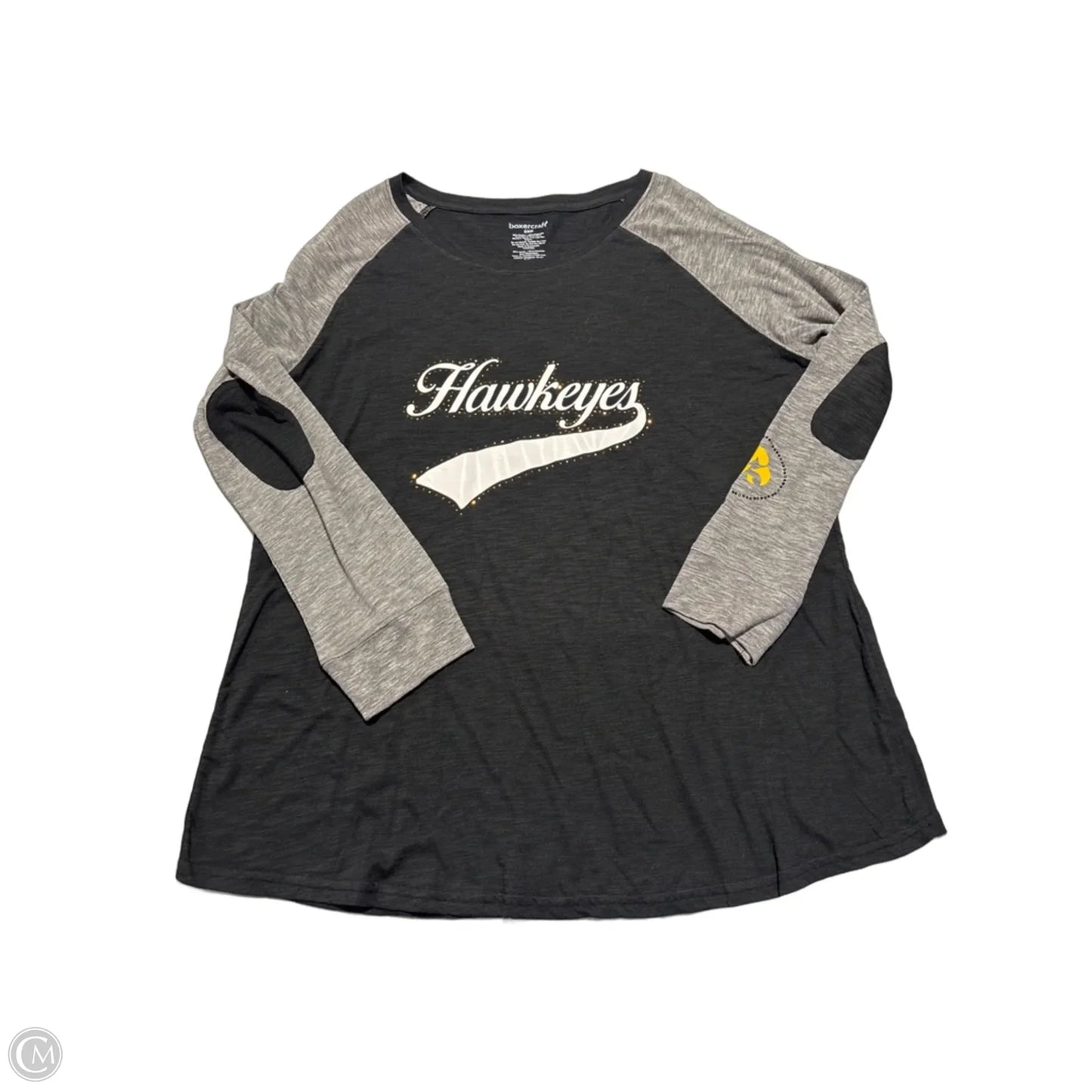 Top Long Sleeve By Cmc In Black & Grey, Size: 2x
