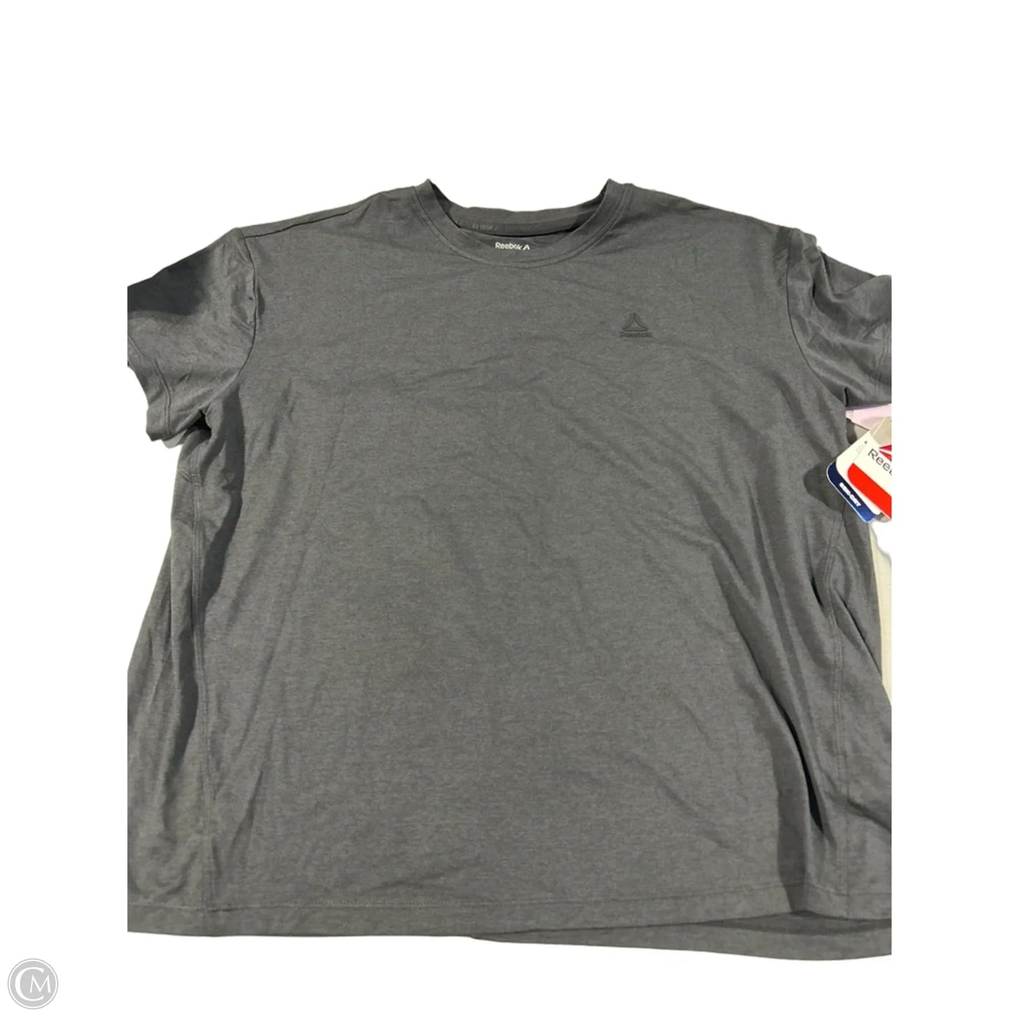 Athletic Top Short Sleeve By Reebok In Grey, Size: L