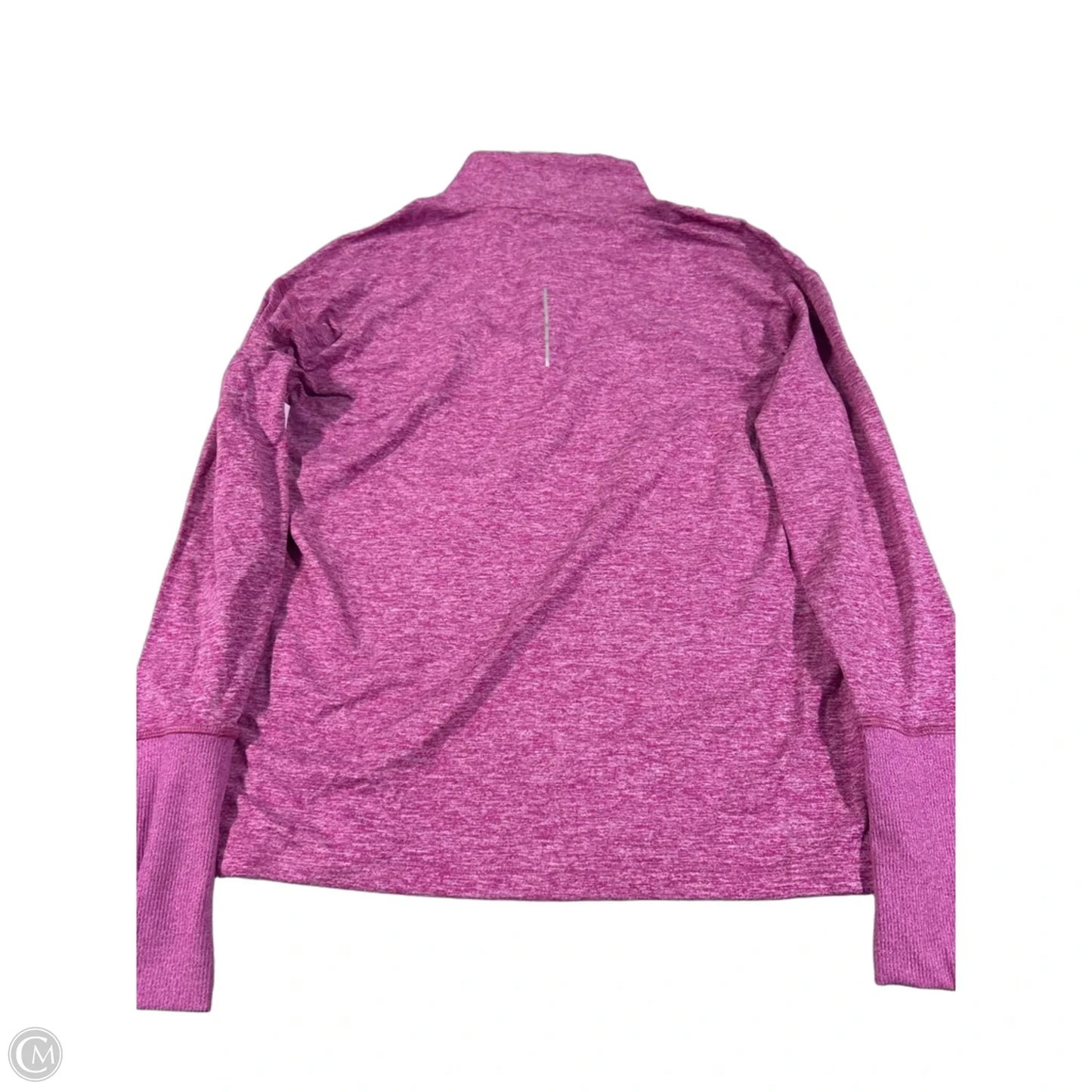 Athletic Top Long Sleeve Collar By Nike In Purple, Size: M