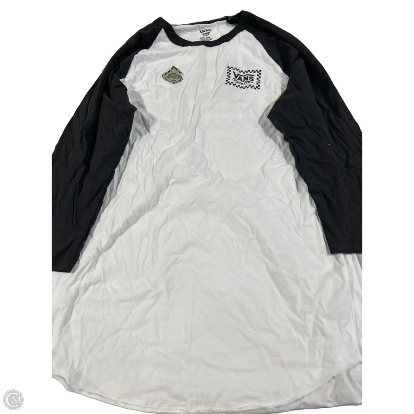 Top 3/4 Sleeve By Vans In White, Size: M