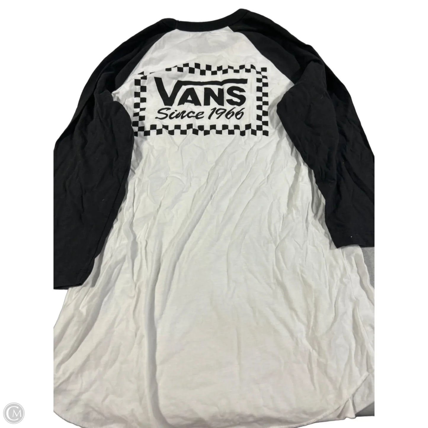 Top 3/4 Sleeve By Vans In White, Size: M