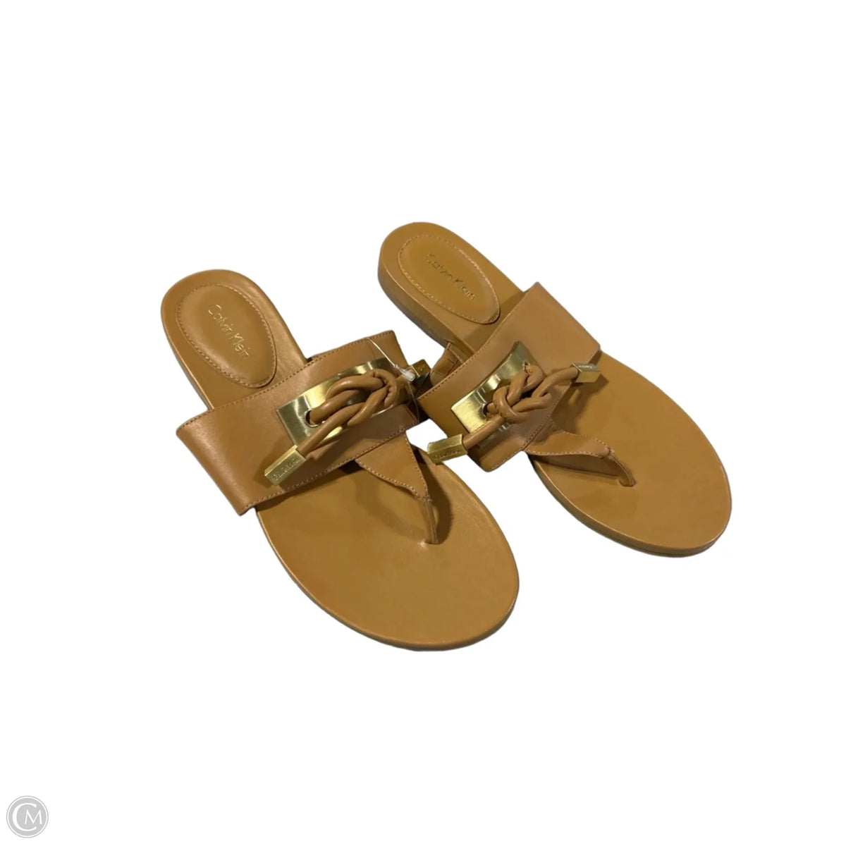 Sandals Flats By Calvin Klein In Tan, Size: 9