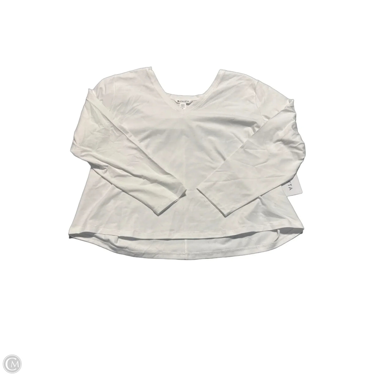 Top Long Sleeve By Athleta In White, Size: 2x