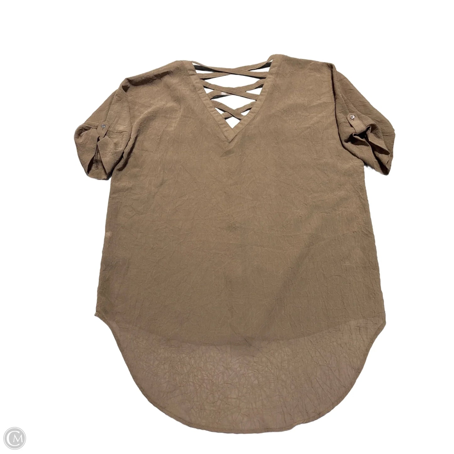 Blouse Short Sleeve By Double Zero In Brown, Size: M