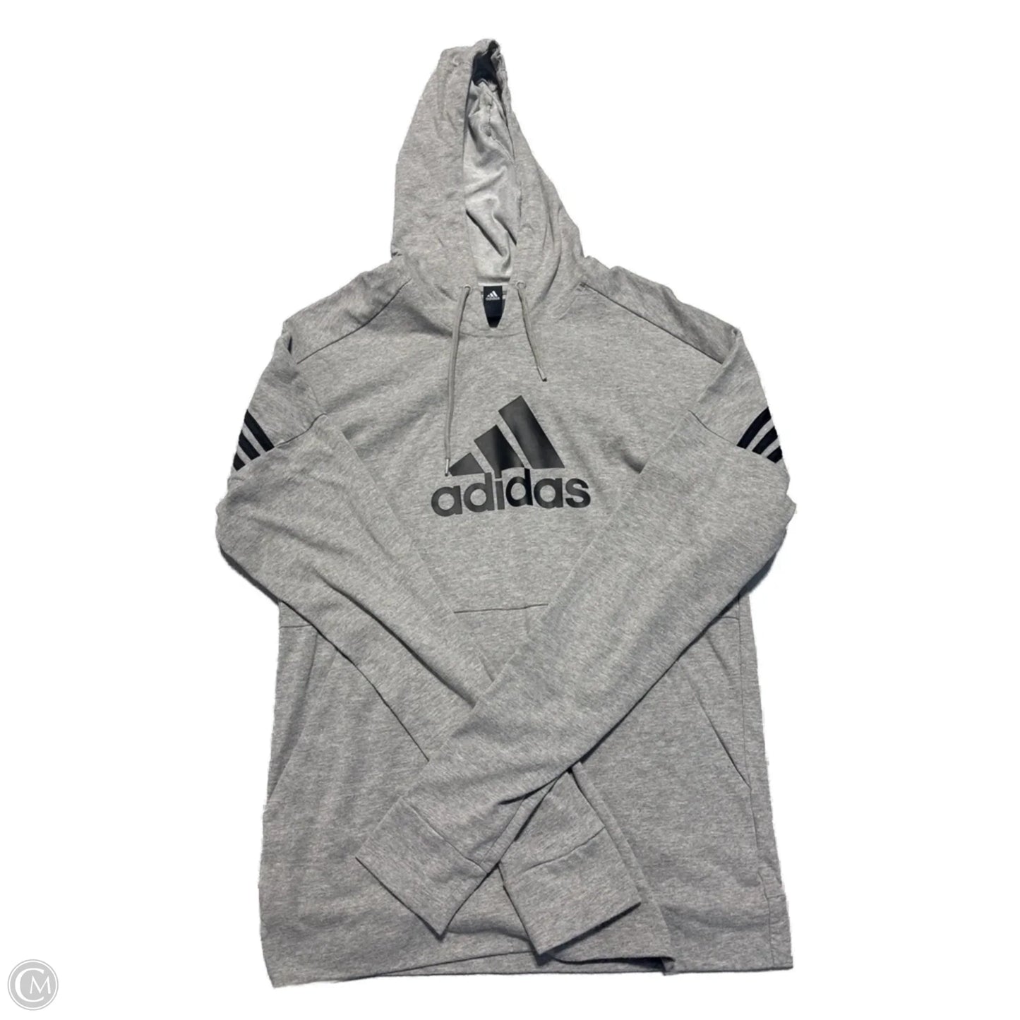 Athletic Sweatshirt Hoodie By Adidas In Grey, Size: S
