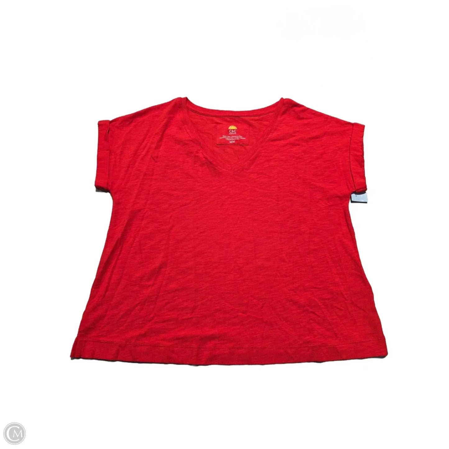 Top Short Sleeve Basic By C And C In Red, Size: M