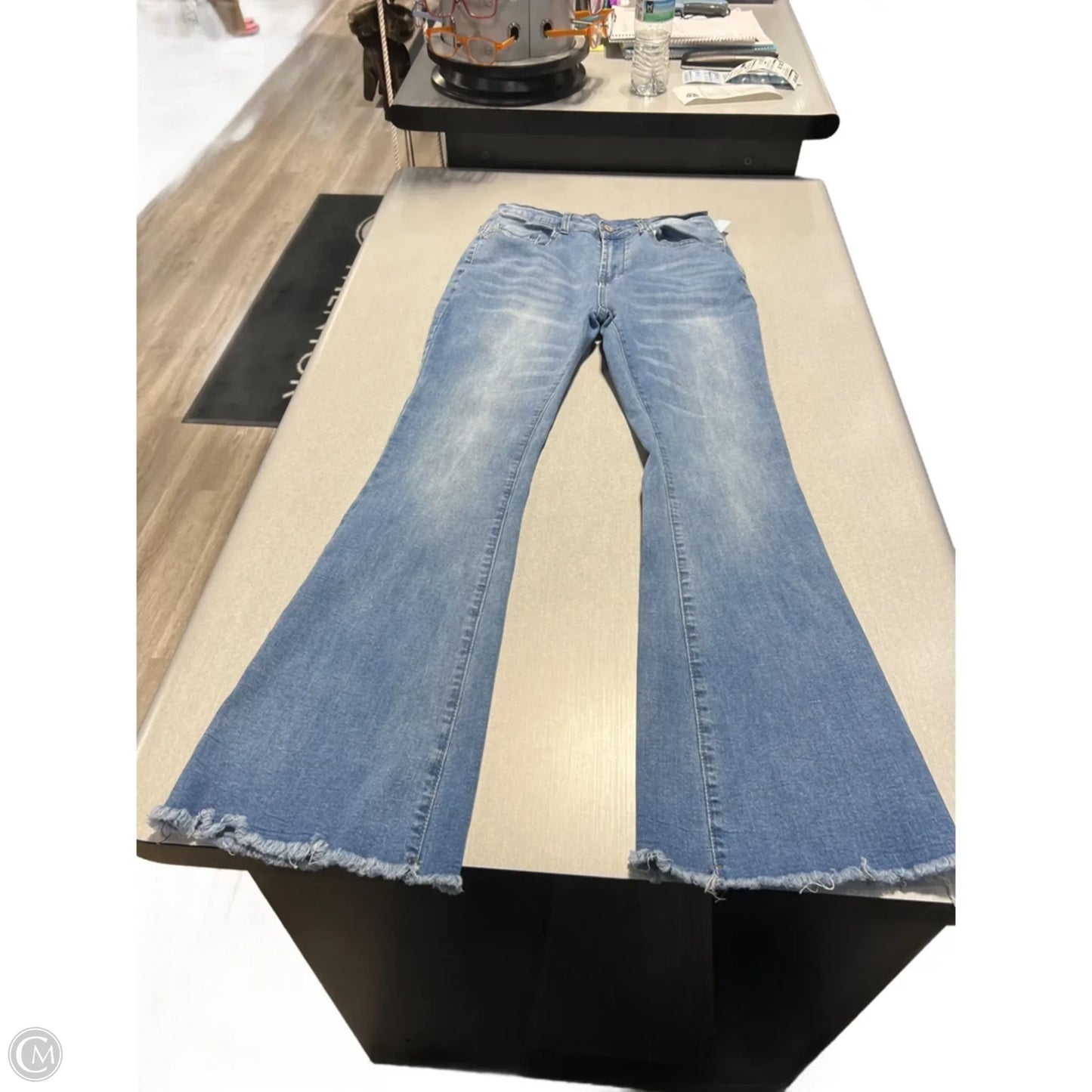 Jeans Flared By Cmf In Blue Denim, Size: 10