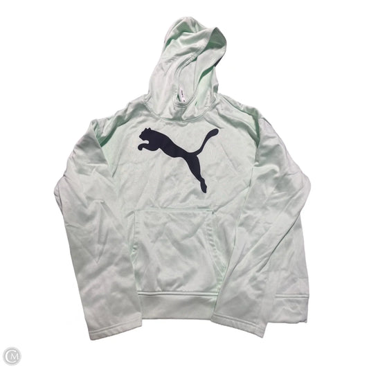 Sweatshirt Hoodie By Puma In Green, Size: L