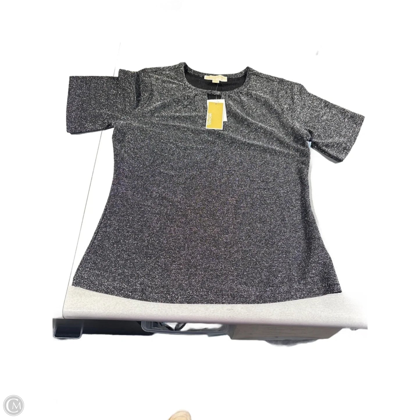 Top Short Sleeve By Michael By Michael Kors In Black & Silver, Size: M