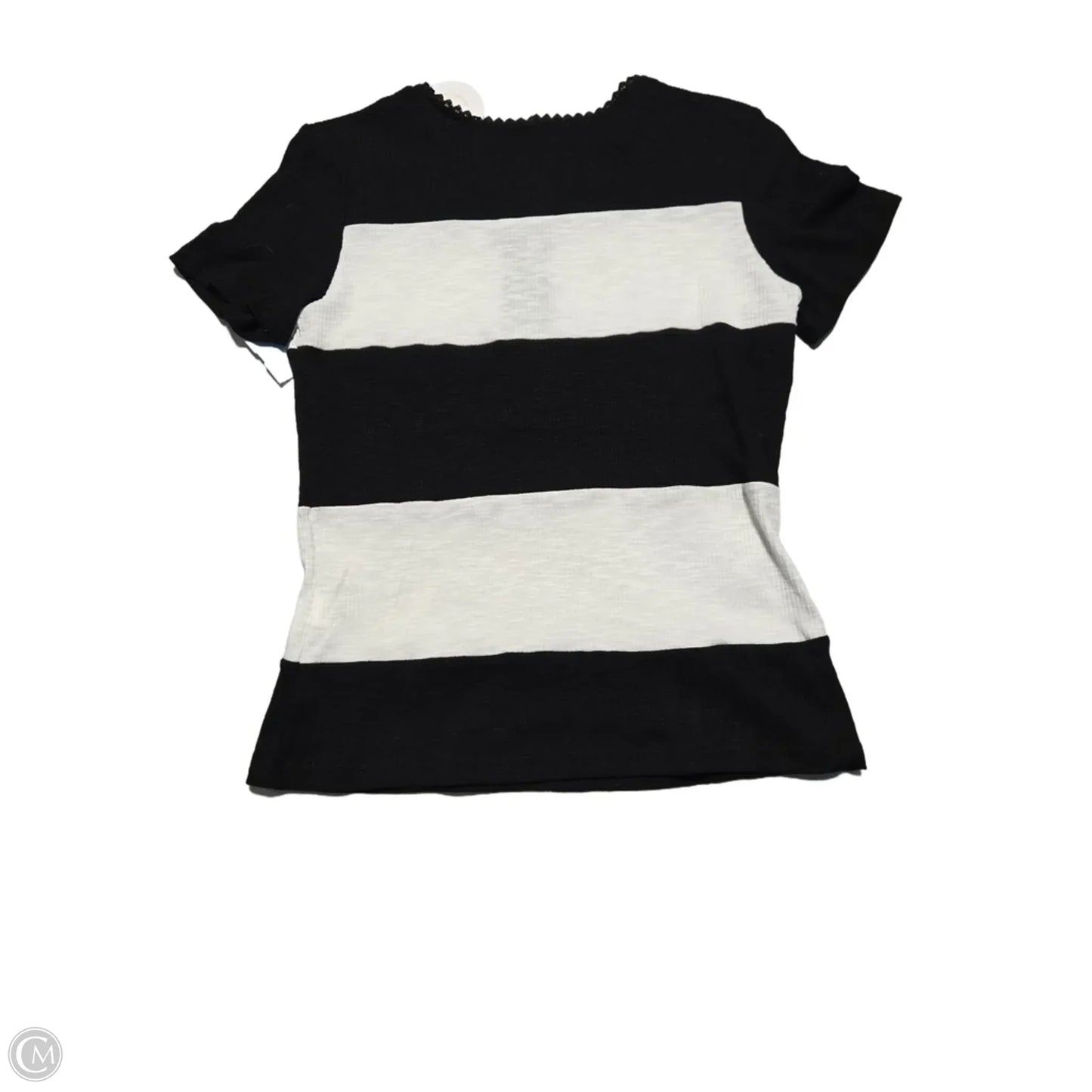 Top Short Sleeve By Cme In Black & White, Size: L