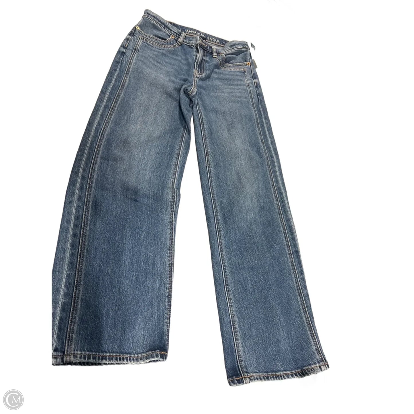 Jeans Flared By American Eagle In Blue Denim, Size: 0