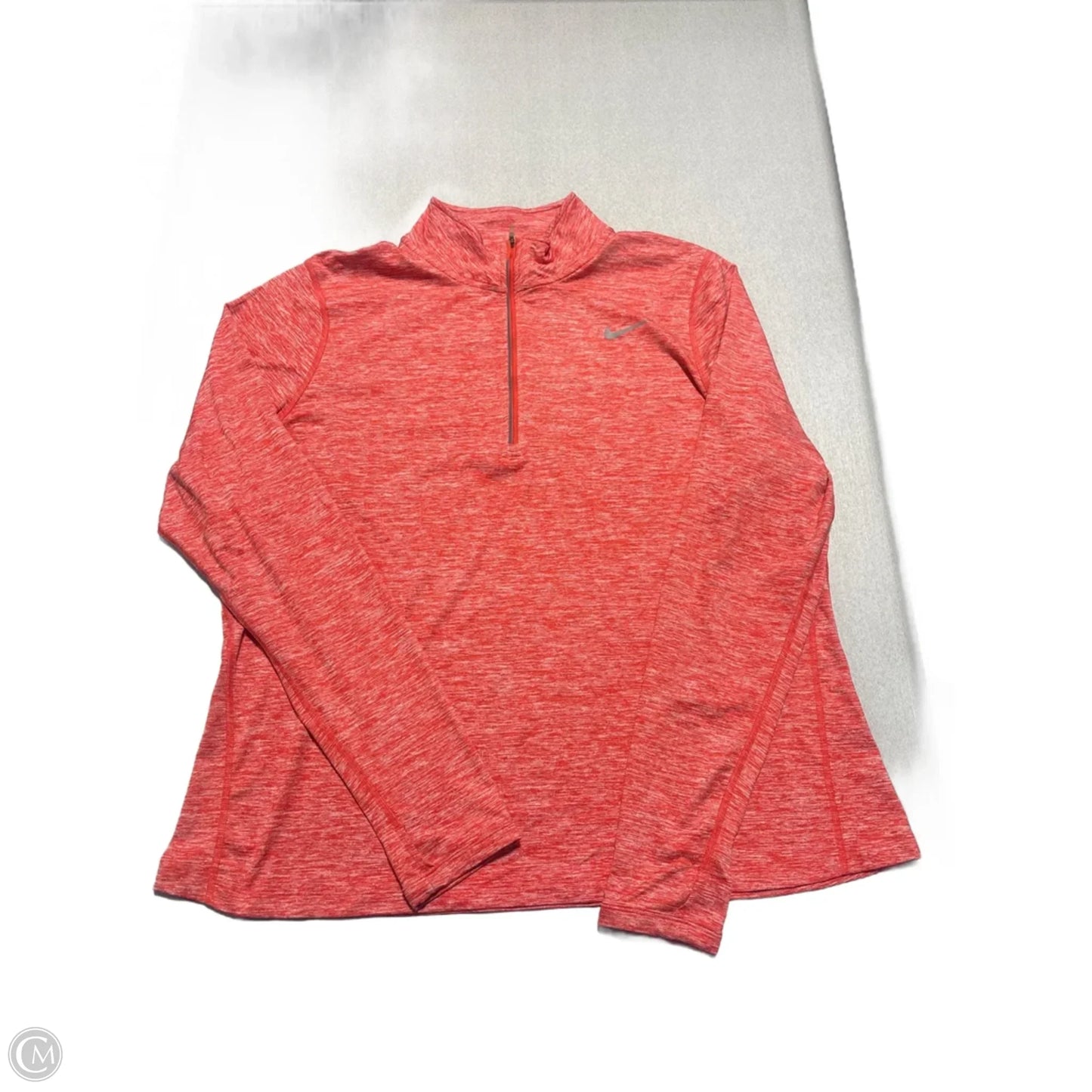 Athletic Top Long Sleeve Collar By Nike Apparel In Orange, Size: Xxl