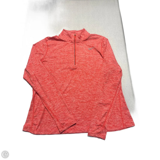 Athletic Top Long Sleeve Collar By Nike Apparel In Orange, Size: Xxl