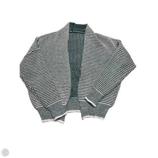 Sweater Cardigan By Shein In Green & White, Size: L