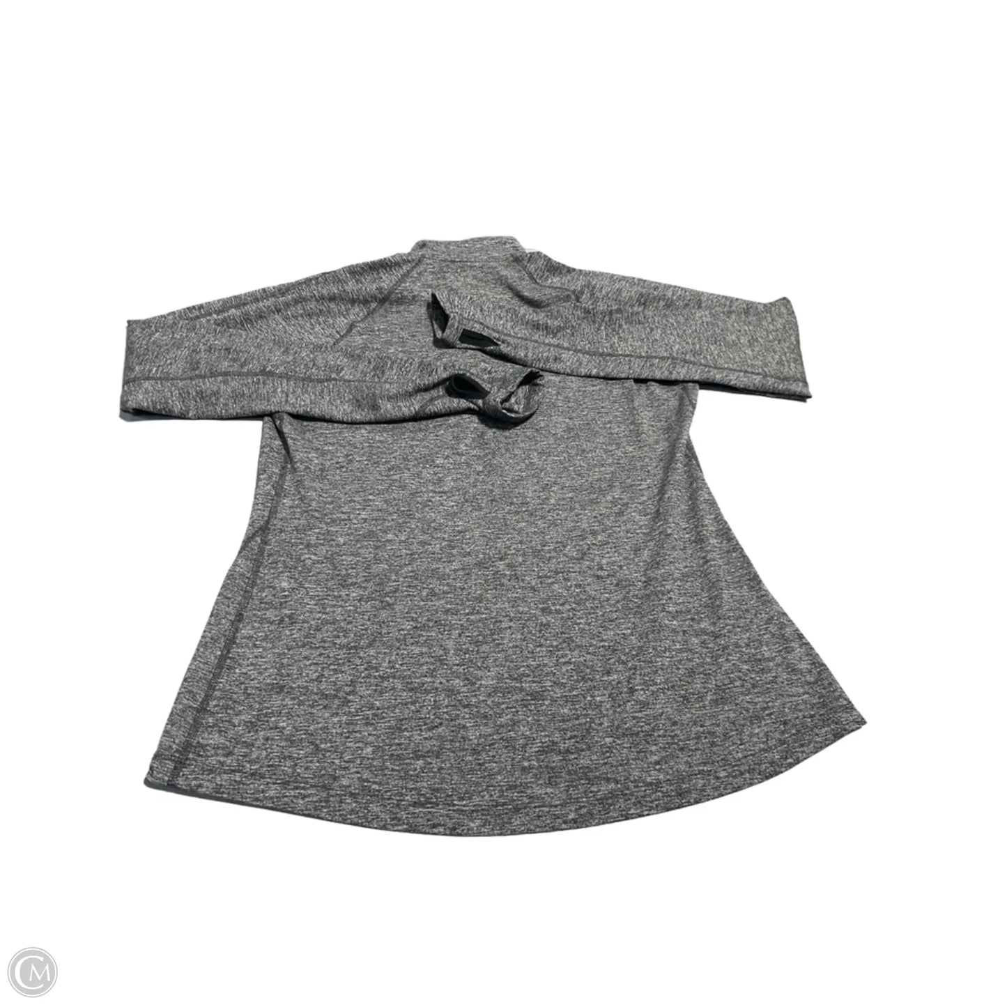 Athletic Top Long Sleeve Collar By Nike Apparel In Black & Grey, Size: S