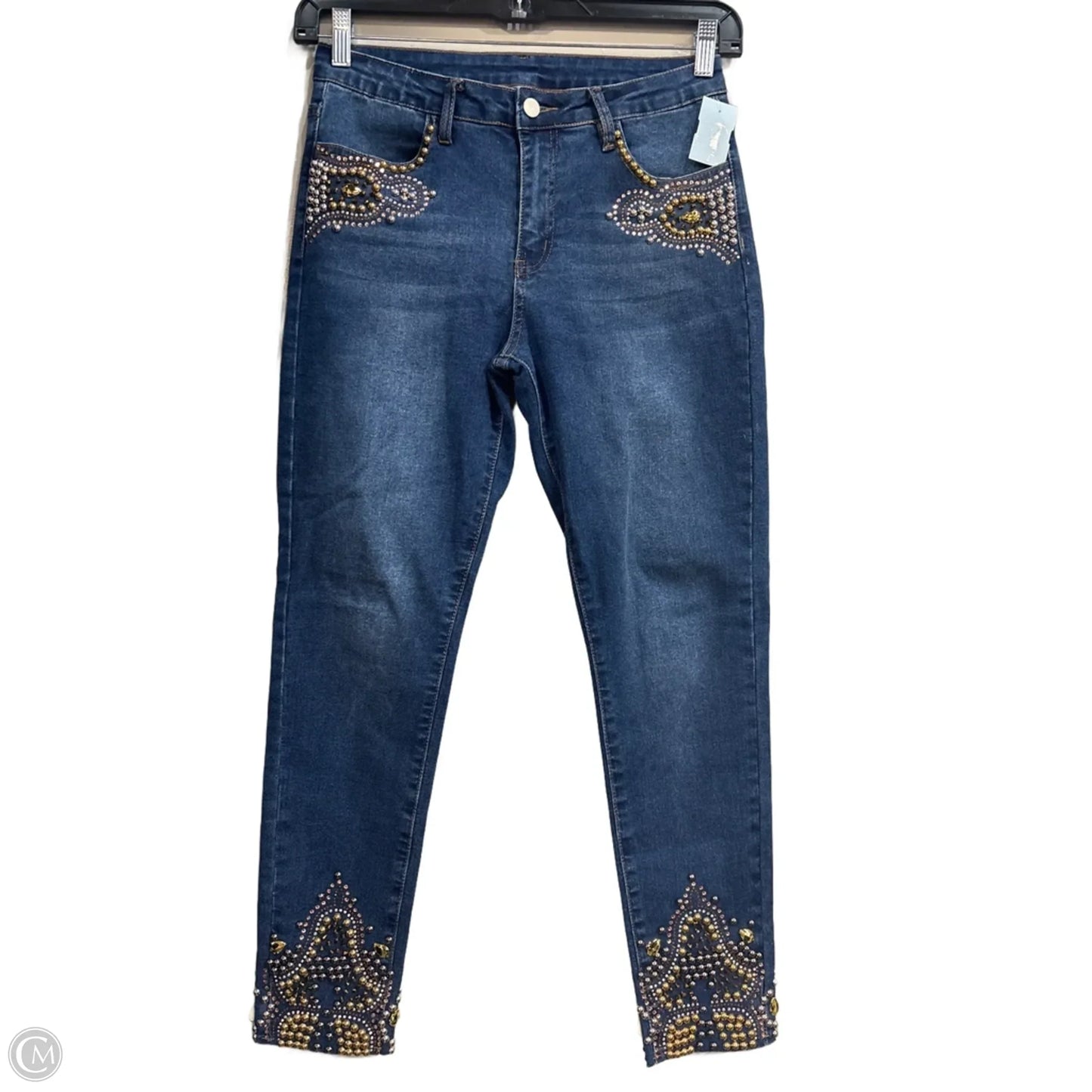 Jeans Straight By Shein In Blue Denim, Size: 8