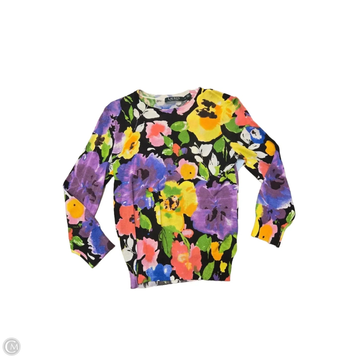 Sweater By Lauren By Ralph Lauren In Floral Print, Size: S