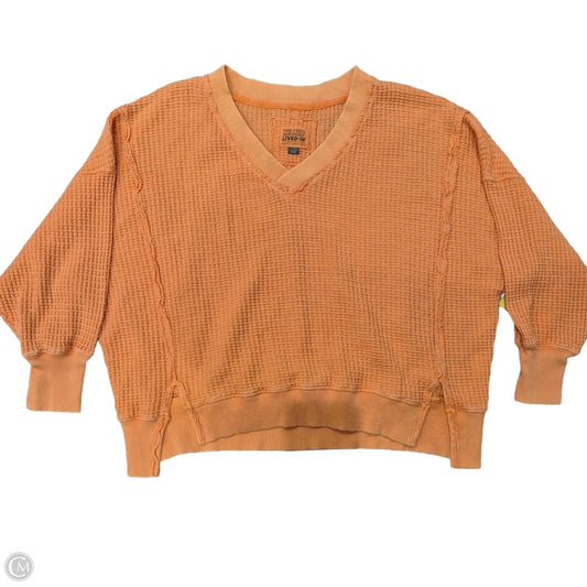 Top Long Sleeve By American Eagle In Orange, Size: Xs