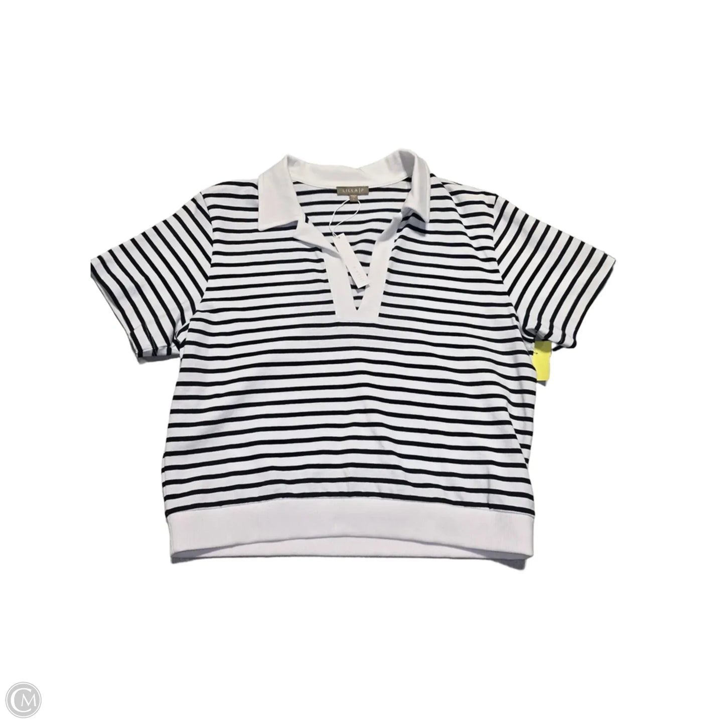 Top Short Sleeve By Lilla P In Striped Pattern, Size: L