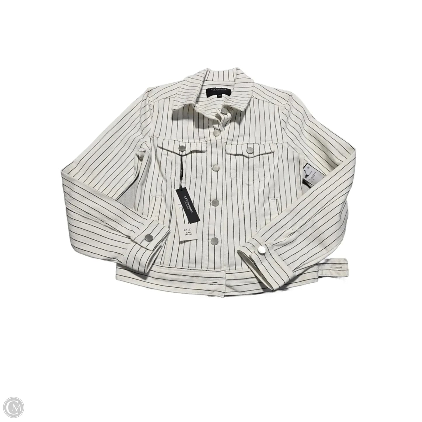 Jacket Denim By Liverpool In Striped Pattern, Size: Xs
