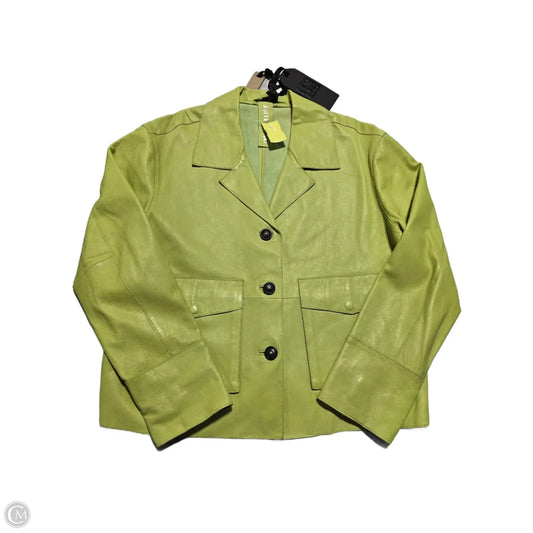 Jacket Moto Leather By Cmc In Green, Size: L