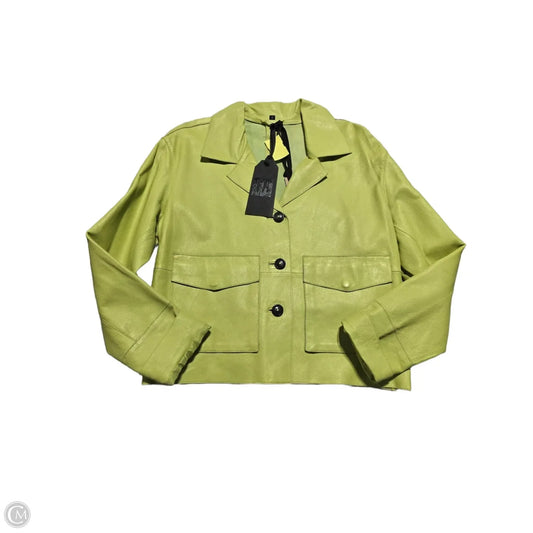 Jacket Moto Leather By Cmc In Green, Size: S