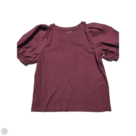 Top Short Sleeve By Loft In Maroon, Size: L