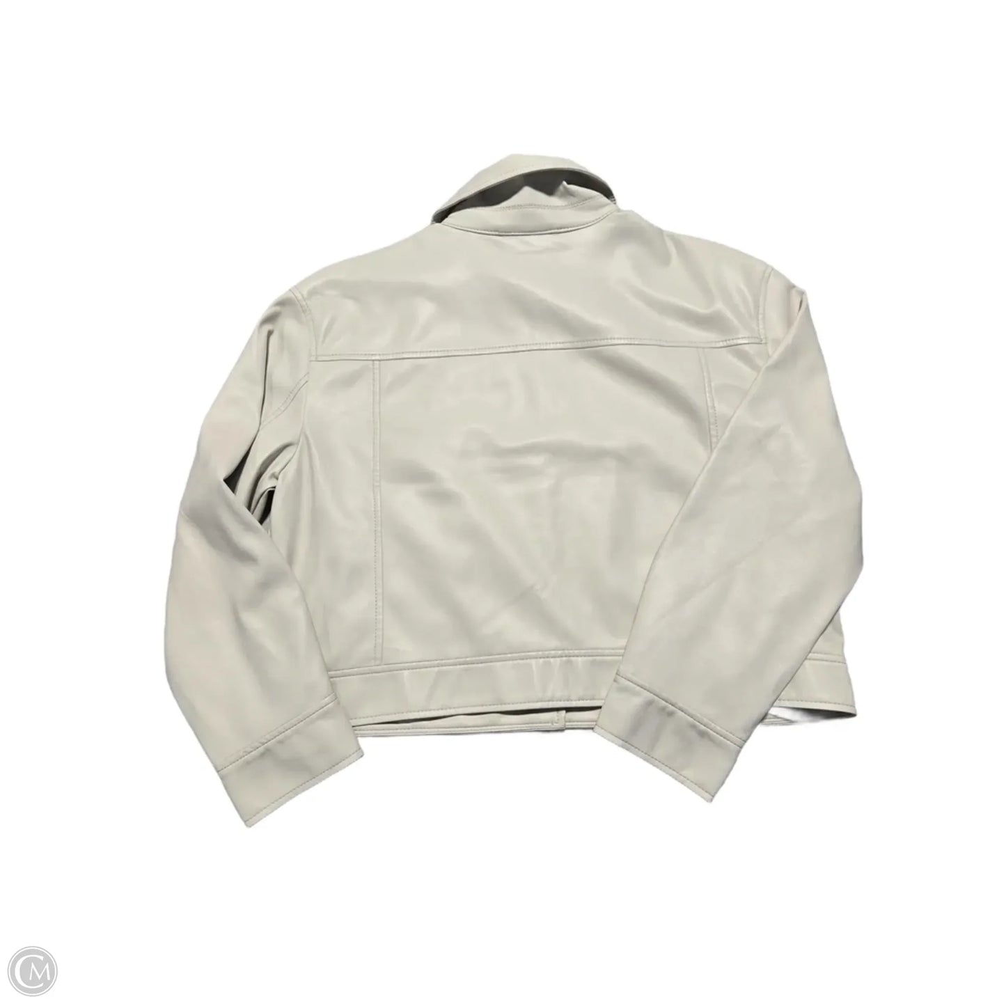 Jacket Leather By Loft In Cream, Size: L
