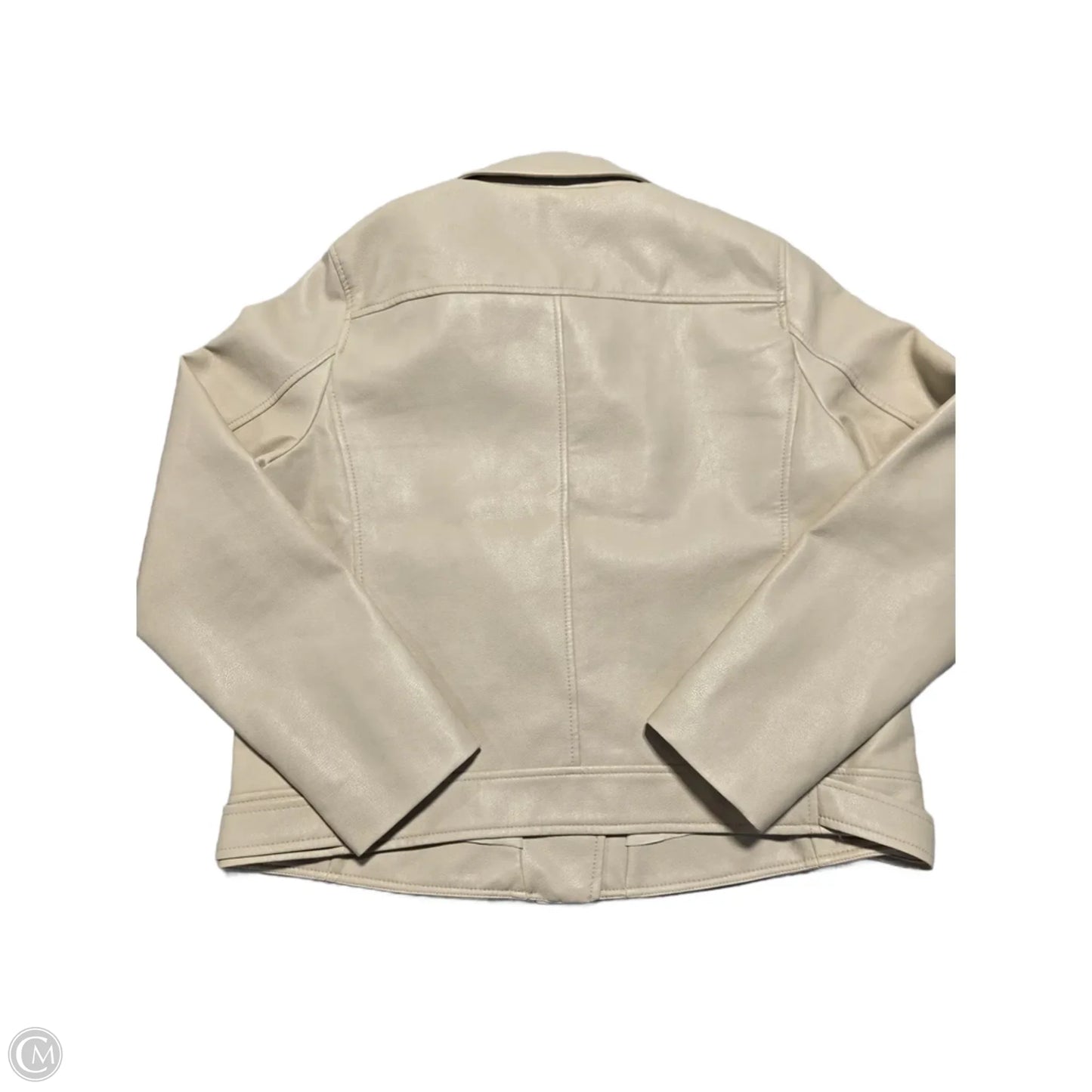 Jacket Leather By Loft In Cream, Size: L