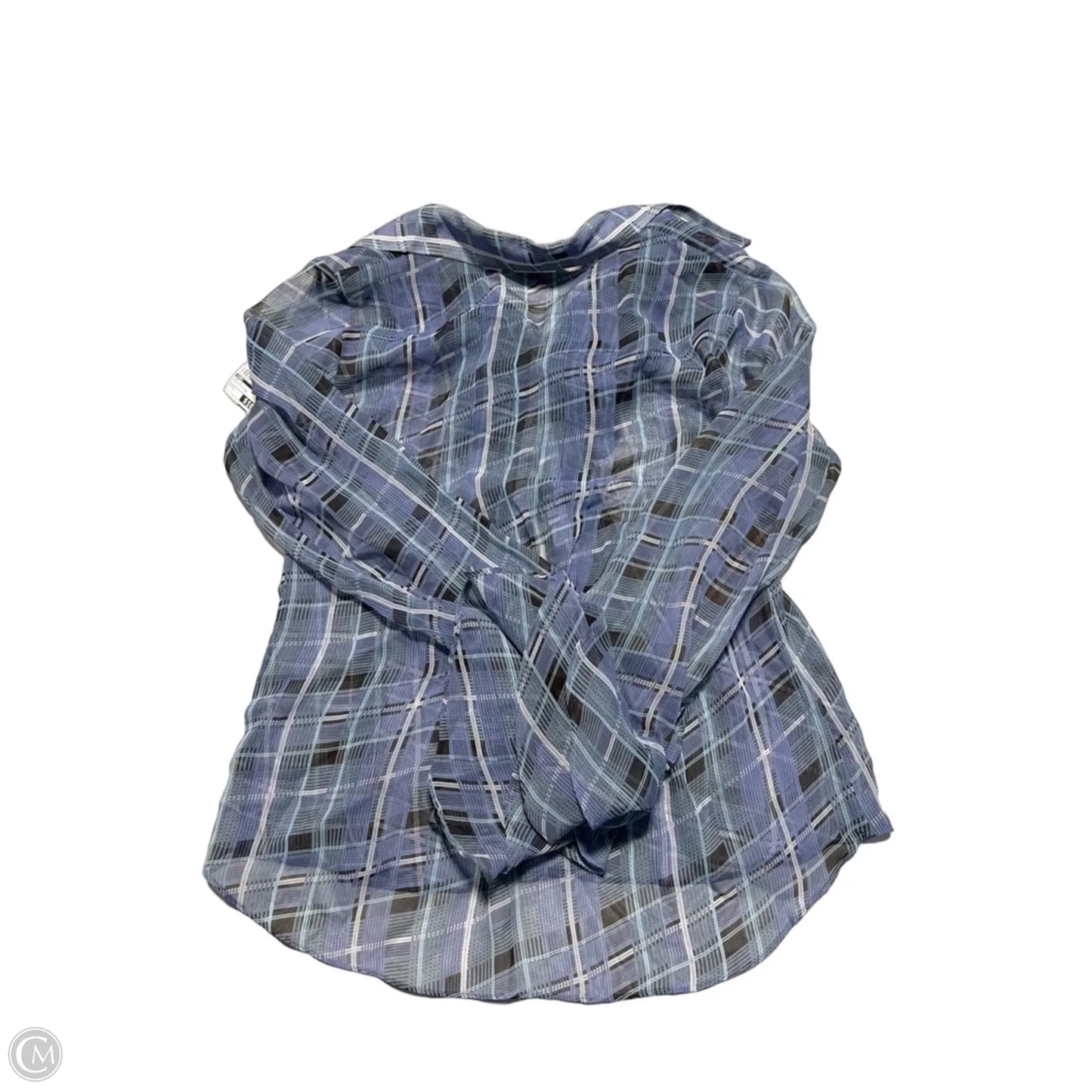 Top Long Sleeve By Cabi In Plaid Pattern, Size: L