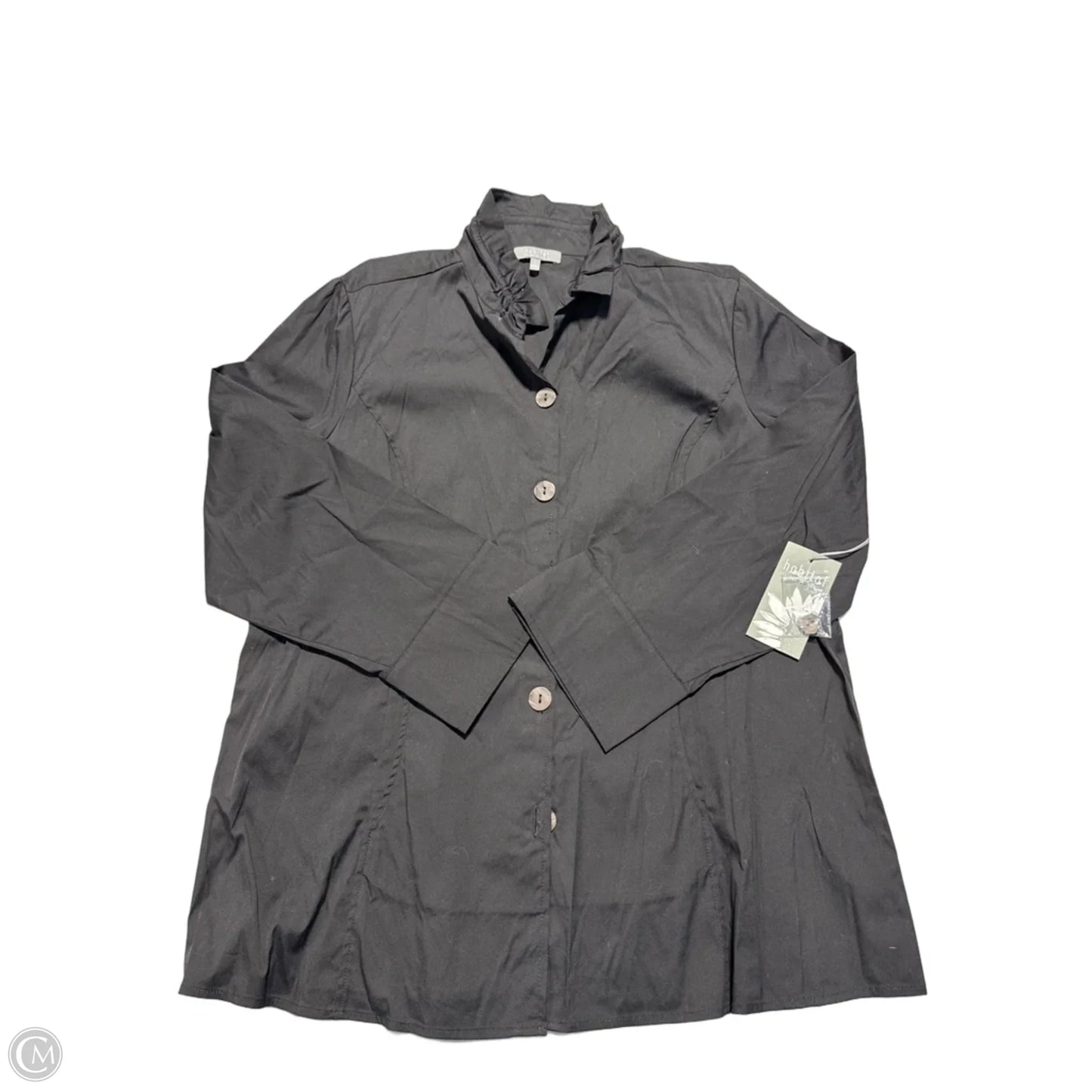 Blouse Long Sleeve By Habitat In Black, Size: L