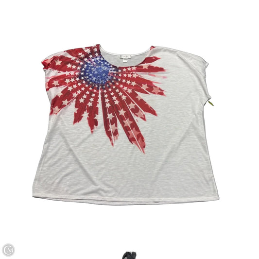 Top Sleeveless By Cj Banks In Blue & Red & White, Size: 3x