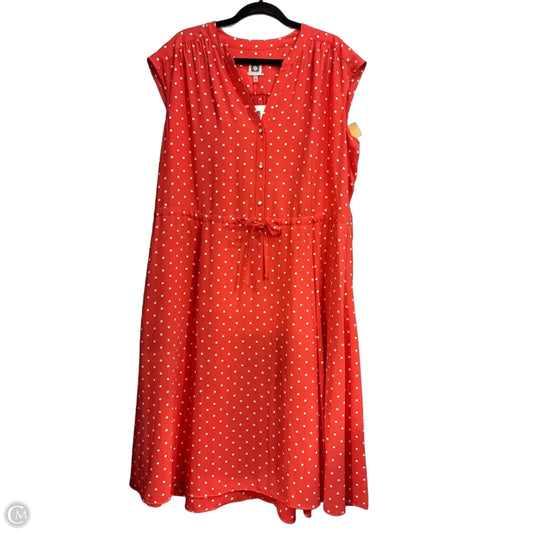 Dress Casual Maxi By Anne Klein In Polkadot Pattern, Size: Xl