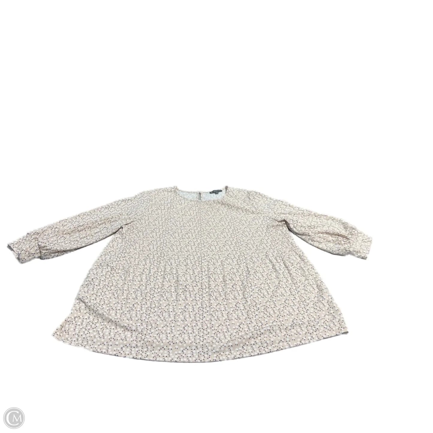 Top Long Sleeve By Adrianna Papell In Floral Print, Size: 1x