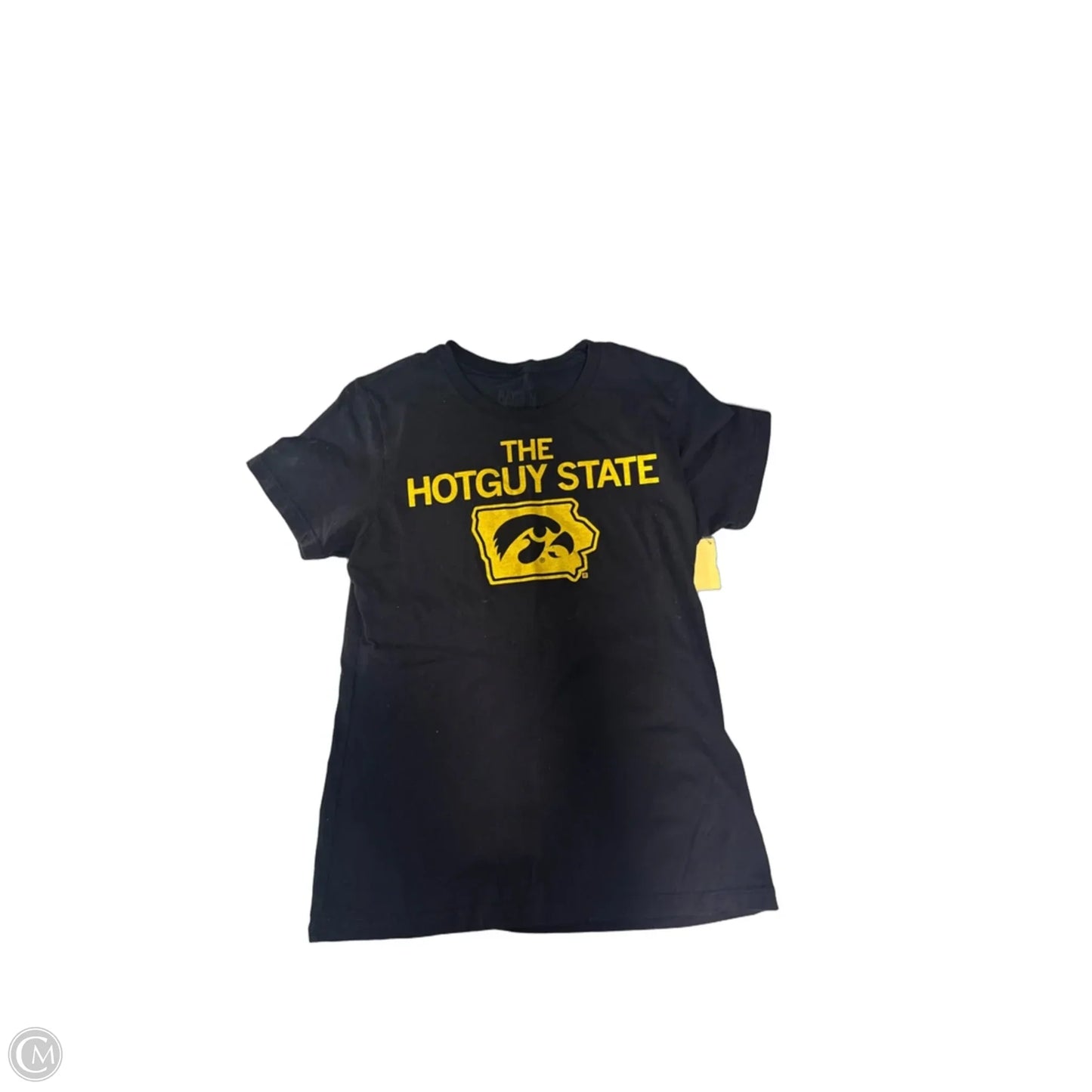 Top Short Sleeve By Cmc In Black & Gold, Size: S