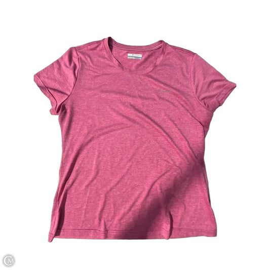Athletic Top Short Sleeve By Columbia In Pink, Size: L