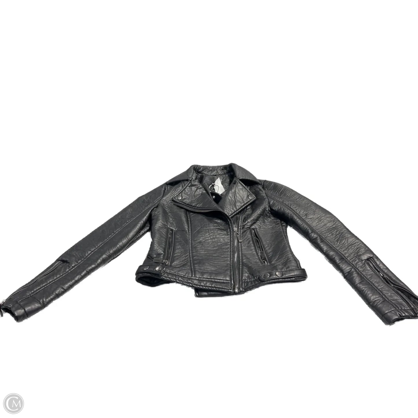 Jacket Moto Leather By Cmc In Black, Size: S