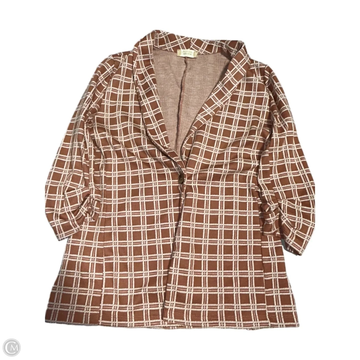 Blazer By Altard State In Brown & Cream, Size: M