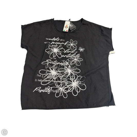 Top Short Sleeve By Cato In Black, Size: L