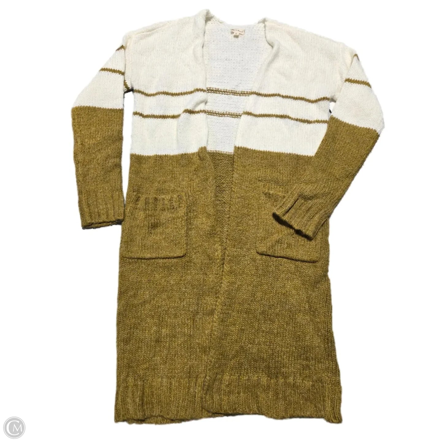 Cardigan By Hem & Thread In Brown & Cream, Size: S