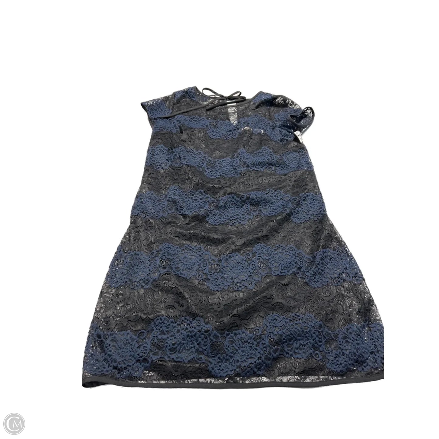 Dress Party Midi By Loft In Black & Blue, Size: M