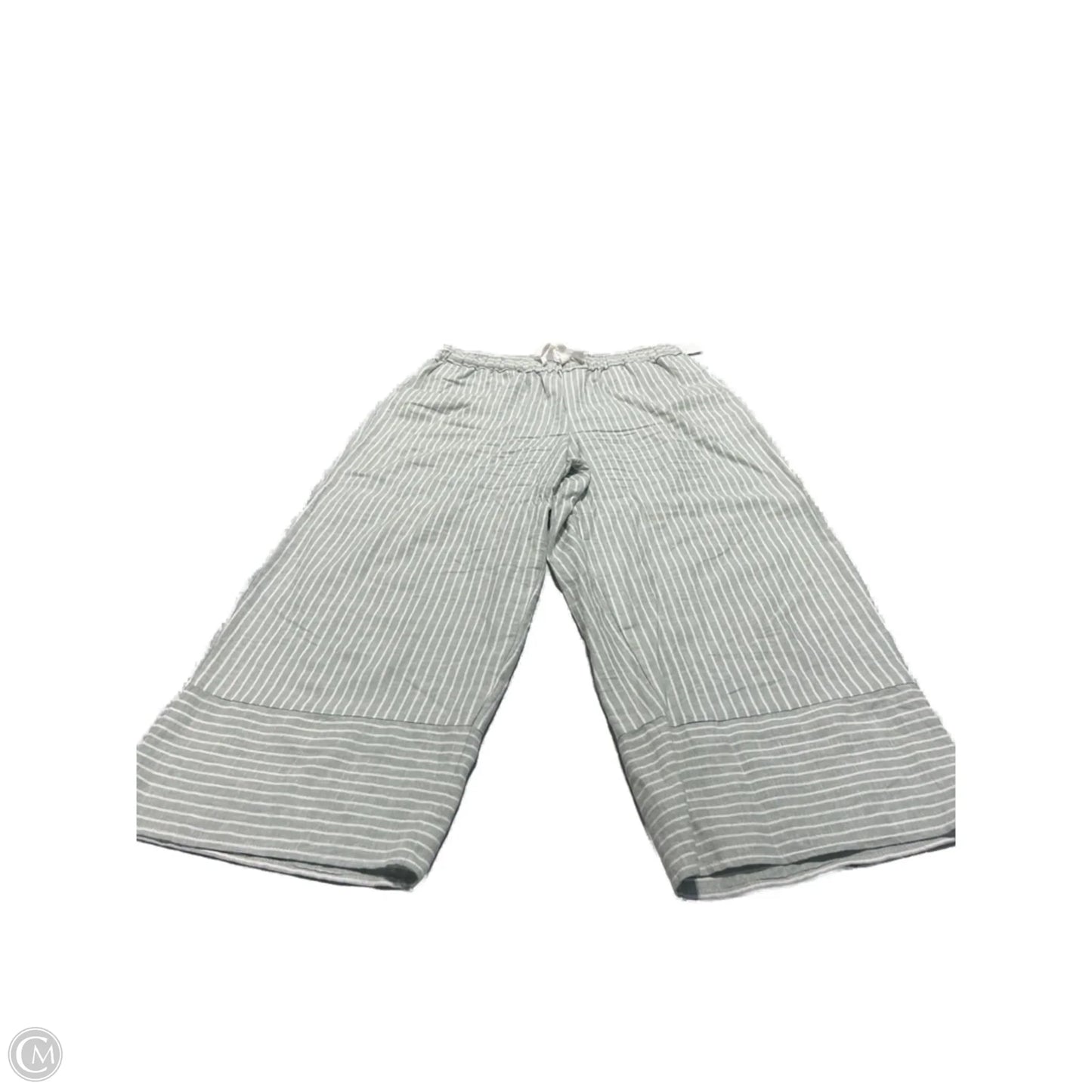 Pants Linen By Cme In Green & White, Size: 8