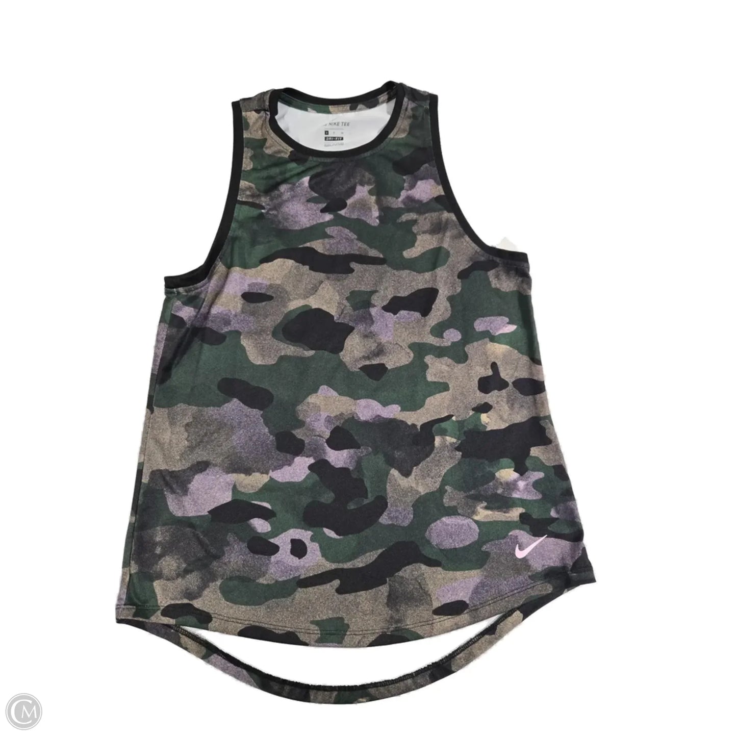 Athletic Tank Top By Nike In Camouflage Print, Size: S