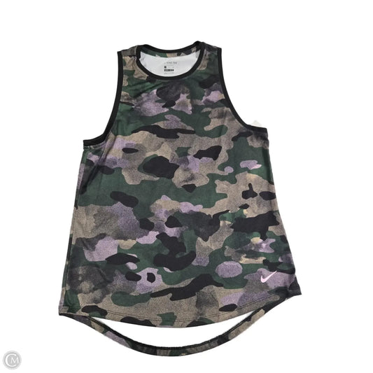 Athletic Tank Top By Nike In Camouflage Print, Size: S