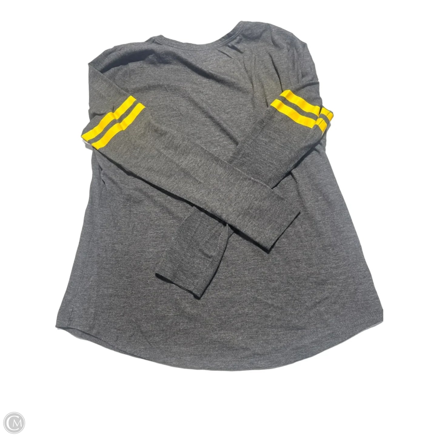 Top Long Sleeve By Cmc In Grey & Yellow, Size: L