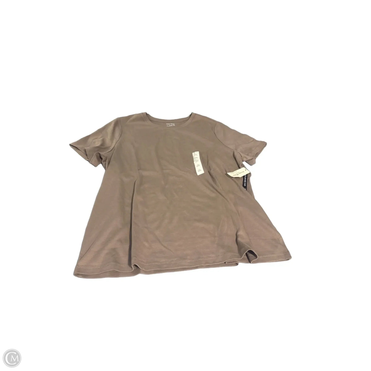 Top Short Sleeve By Studio Works In Tan, Size: 2x