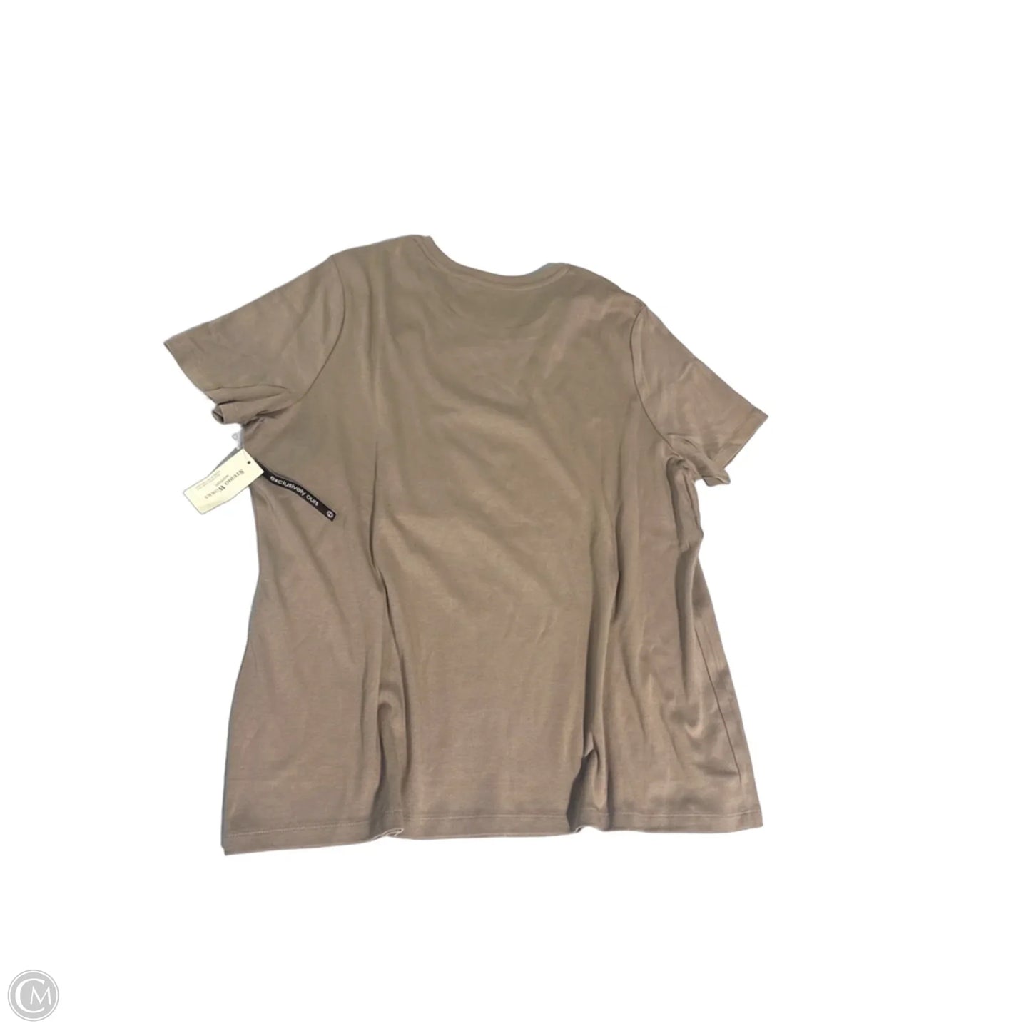 Top Short Sleeve By Studio Works In Tan, Size: 2x