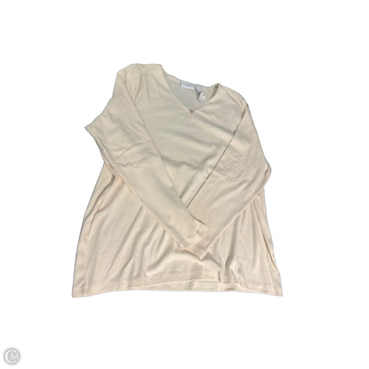 Top Long Sleeve By Liz Claiborne In Cream, Size: 1x