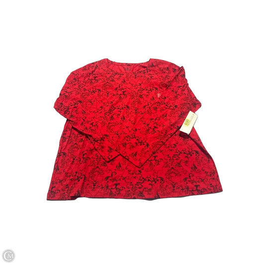Top Long Sleeve By Jones New York In Black & Red, Size: 2x