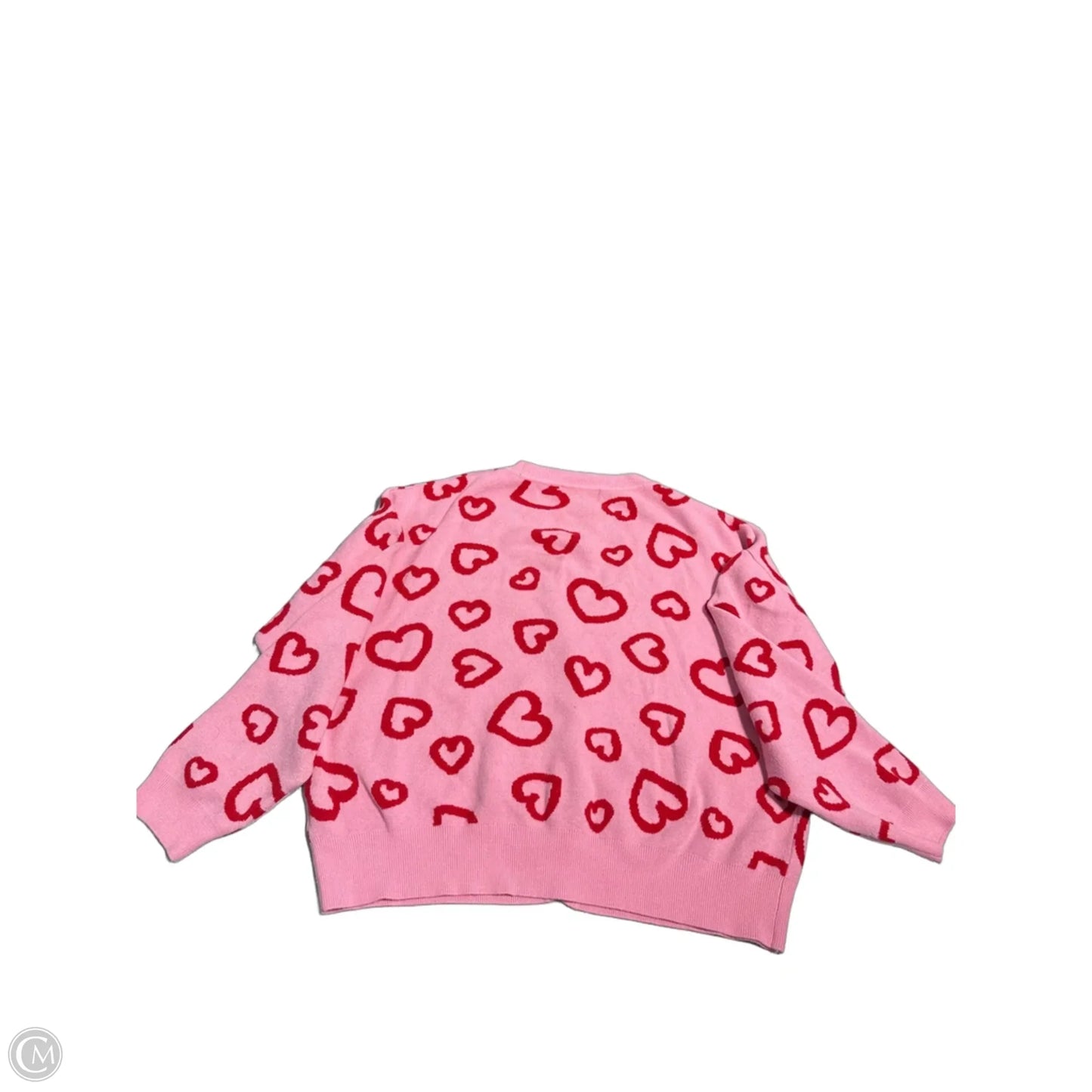 Sweater Cardigan By Cme In Pink & Red, Size: Xl